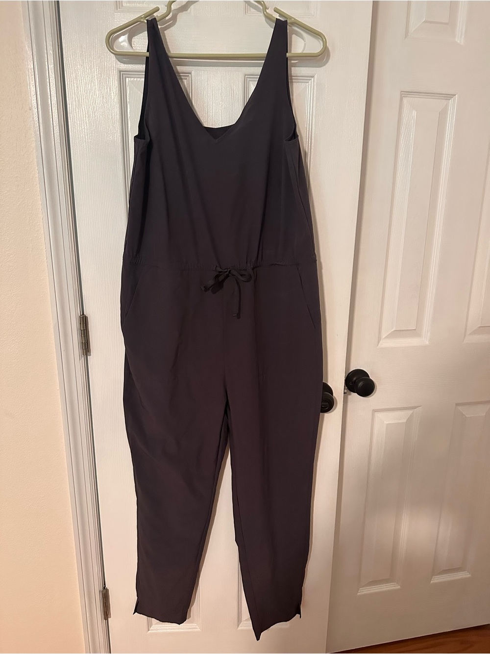 Patagonia Black Sleeveless V-Neck Jumpsuit with Drawstring
